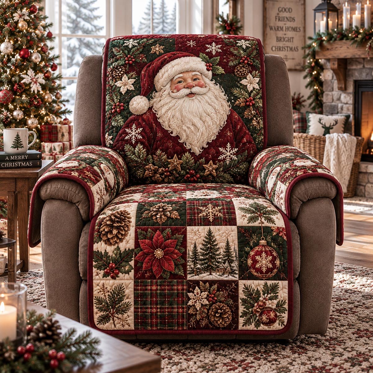 Classic Santa Plaid Sofa Cover