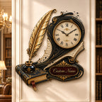 Custom Name Book and Quill Wall Clock — personalized with a custom name