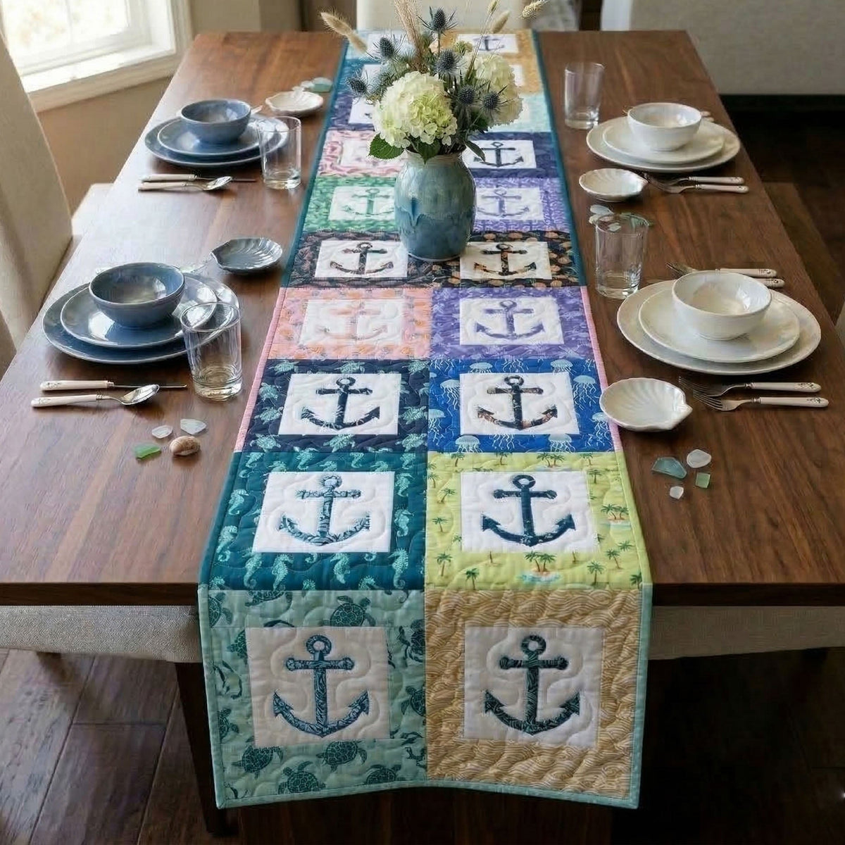 Coastal Anchors Table Runner