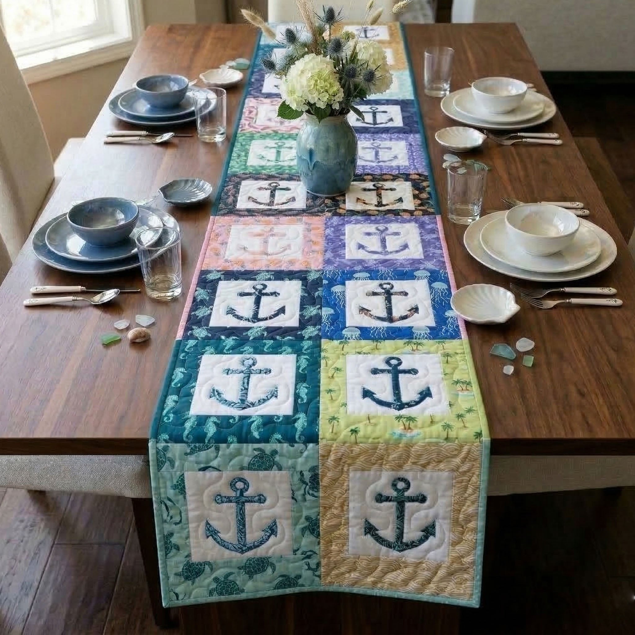 Coastal Anchors Table Runner