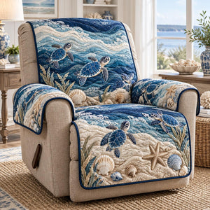 Coastal Blue Turtle Sofa Cover - Made to Order