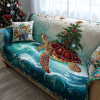 Coastal Christmas Turtle Sofa Cover
