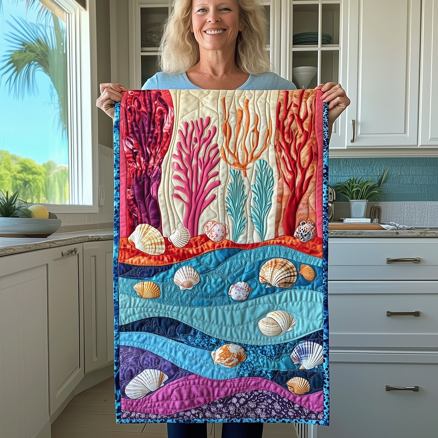 Coastal Coral Table Runner
