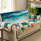 Turtles Crossing the Turquoise Surf Sofa Cover