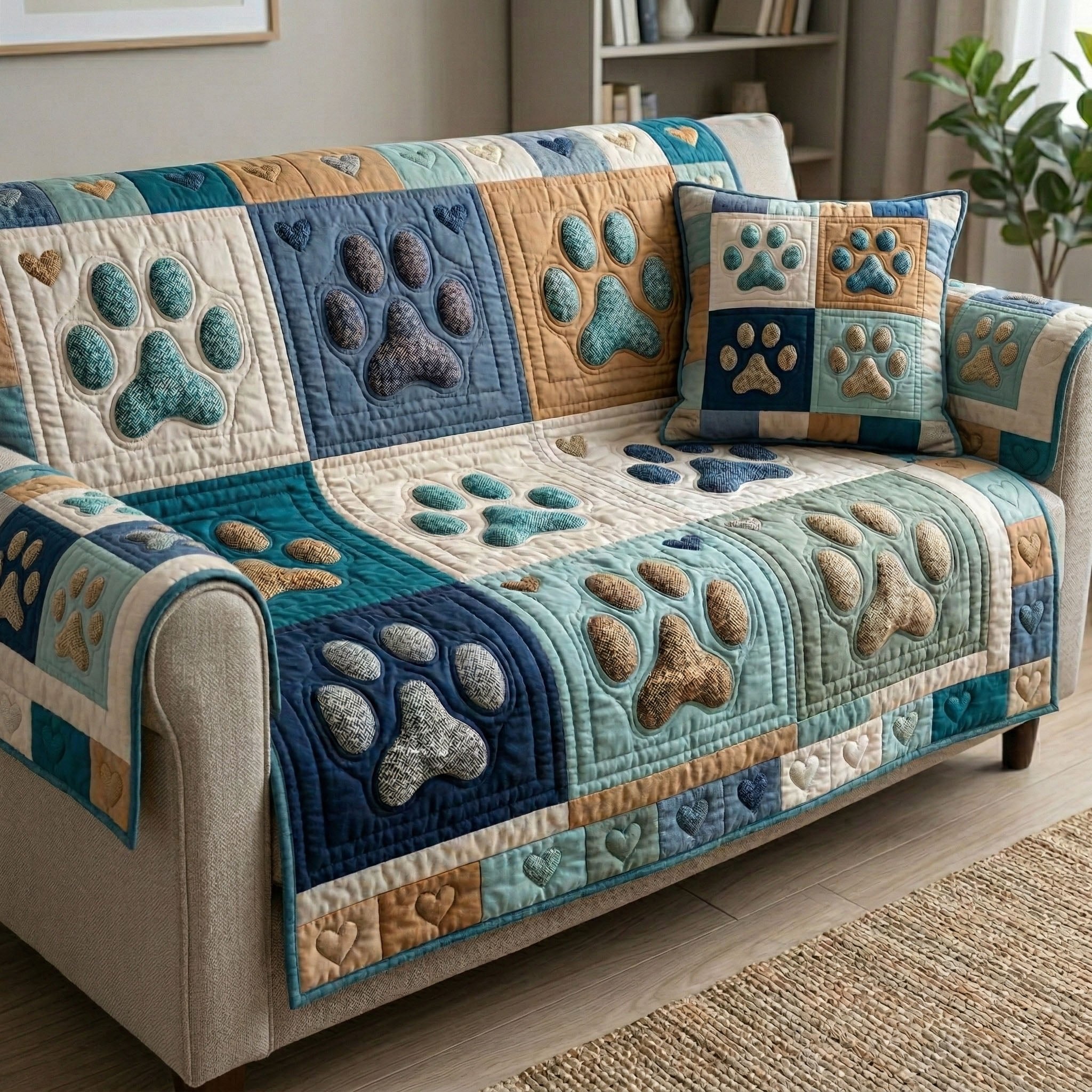 Coastal Paw Harmony Sofa Cover