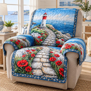 Coastal Poppy Path Sofa Cover - Made to Order