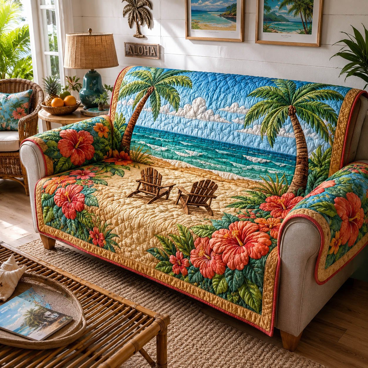 Coastal Sunshine Sofa Cover