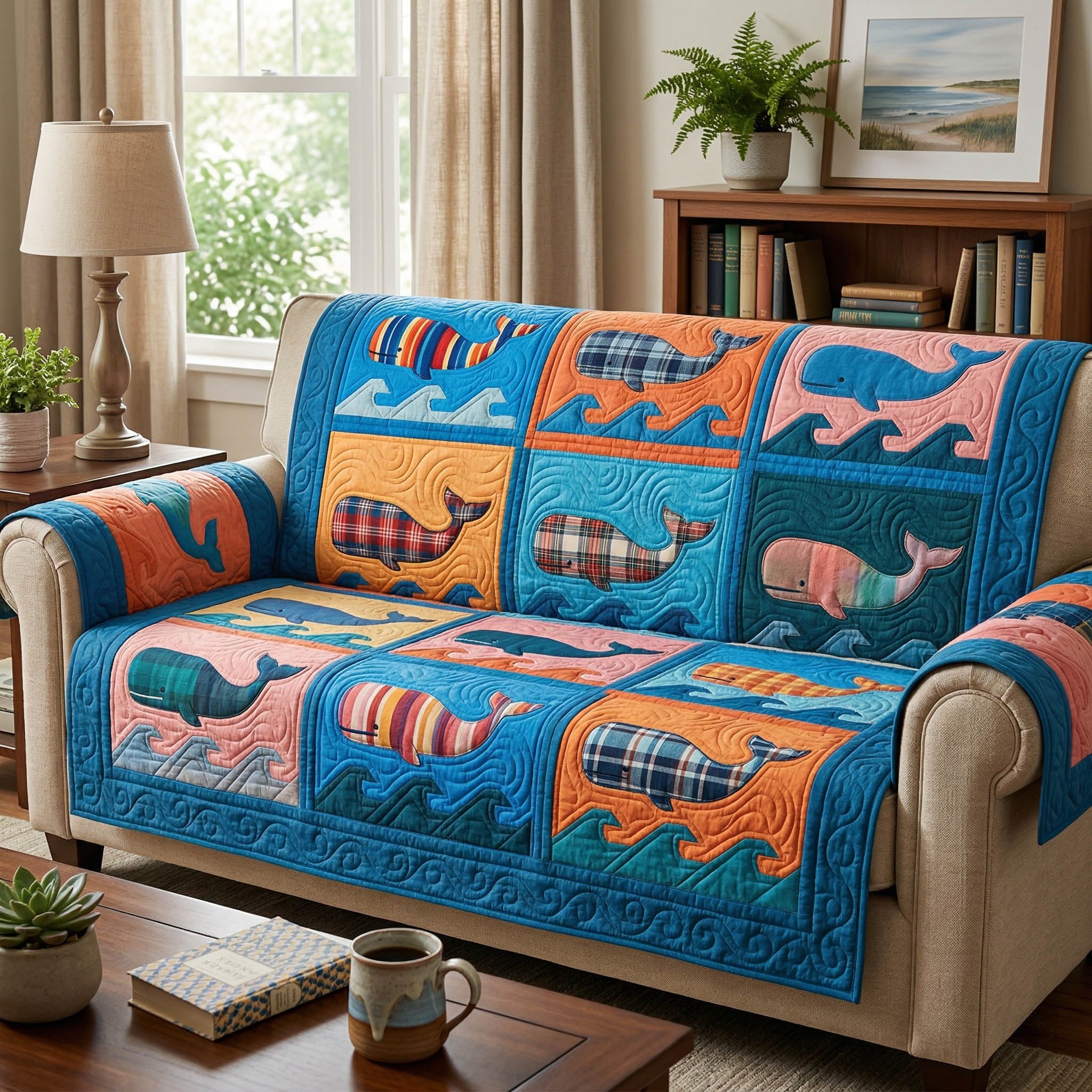 Coastal Waves Sofa Cover