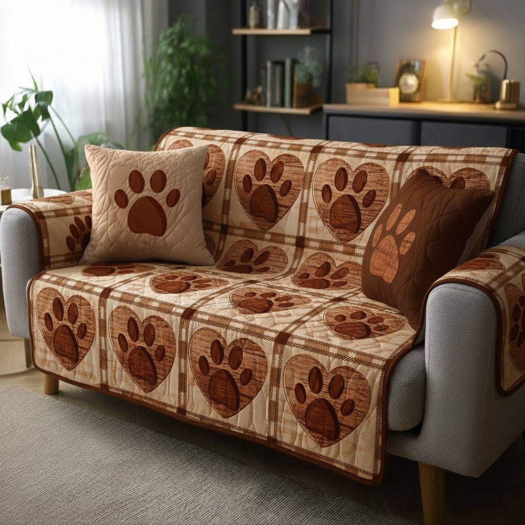 Cocoa Paw Patch Sofa Cover