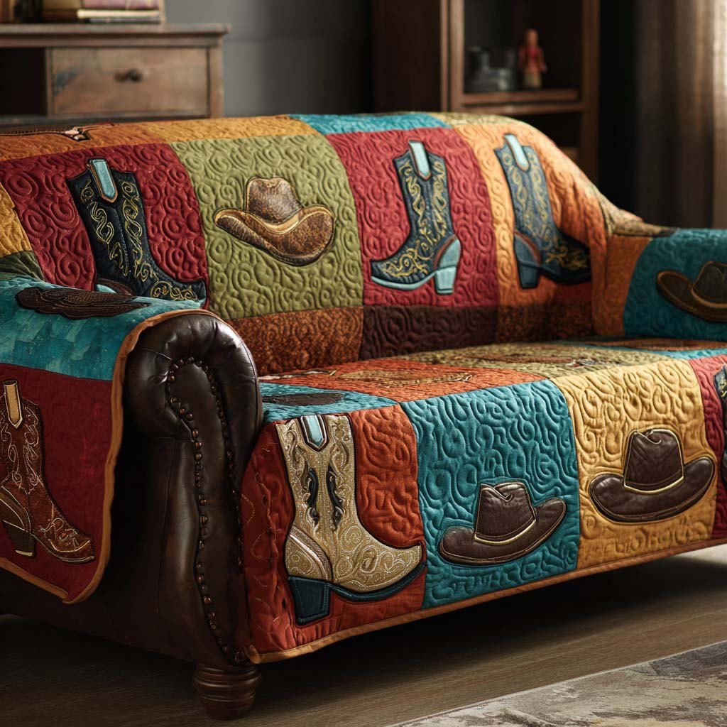 Colorful Boot Row Sofa Cover