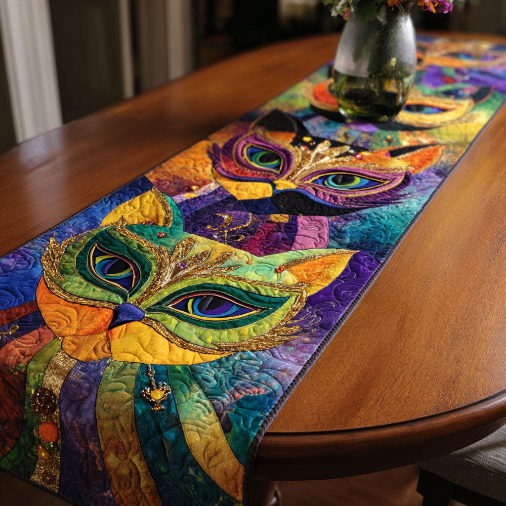 Colorful Cat Table Runner