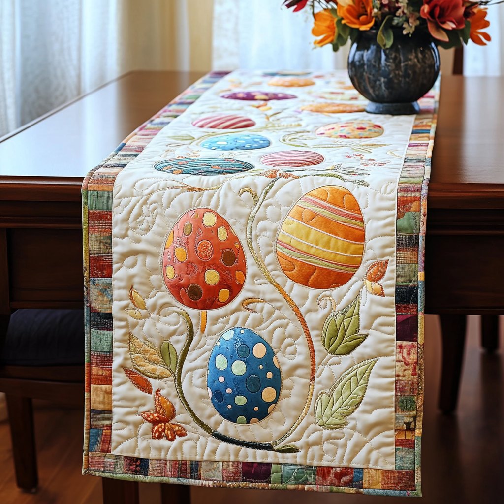 Colorful Easter Basket Table Runner
