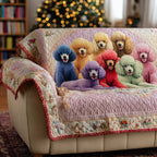 Colorful Poodle Family Sofa Cover