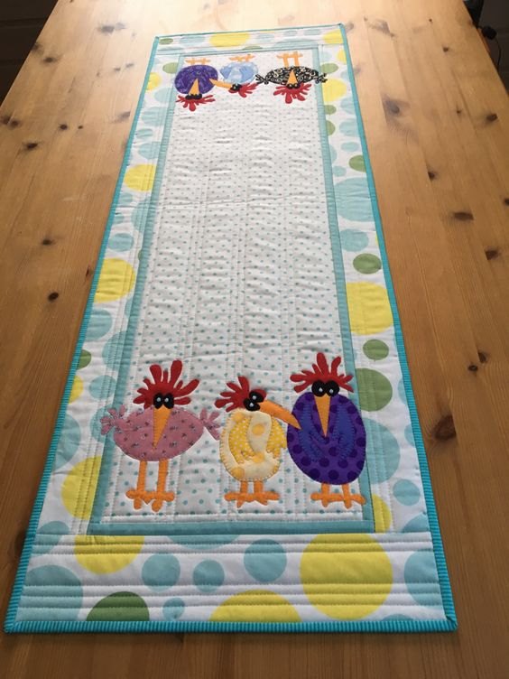 Colorful Coop Table Runner