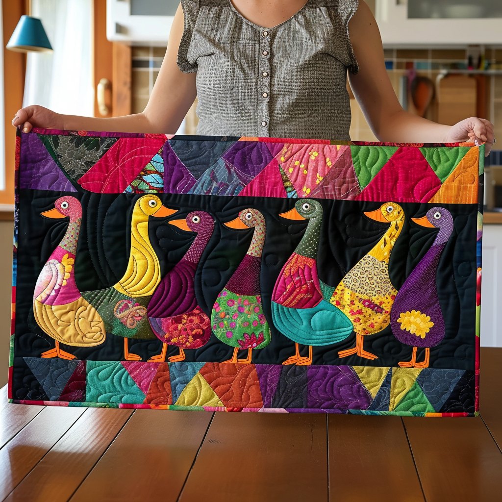 Colorful Duck Table Runner