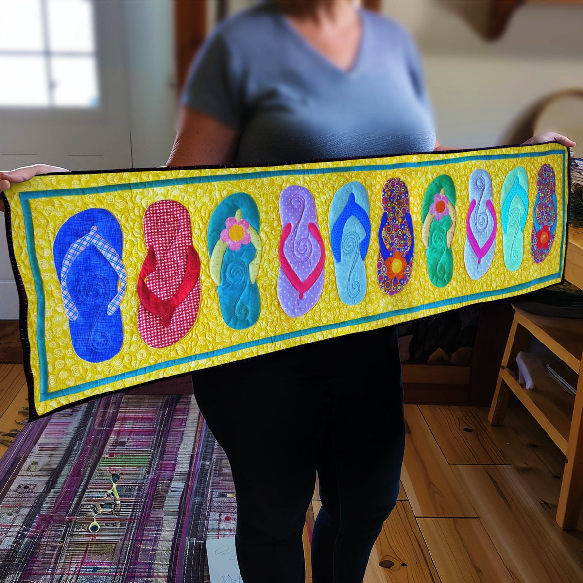 Colorful Flip Flops Table Runner