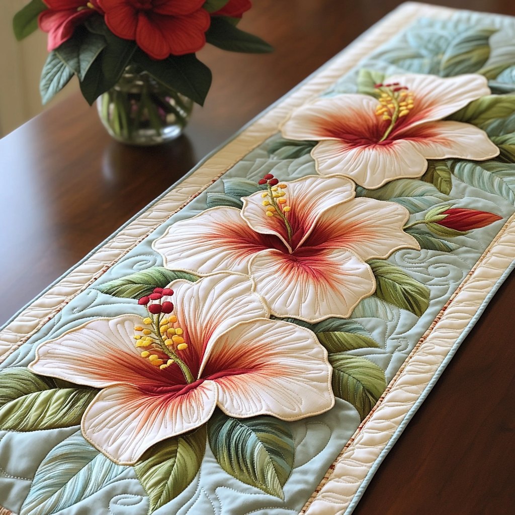 Coral Bloom Table Runner