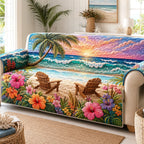 Coral Horizon Sofa Cover