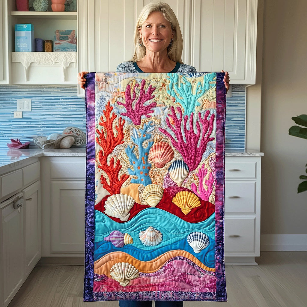 Coral Reef with Pink Shells Table Runner