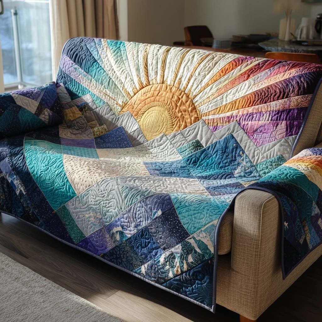 Coral Sunrise Sofa Cover