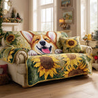 Corgi Bloom Sofa Cover