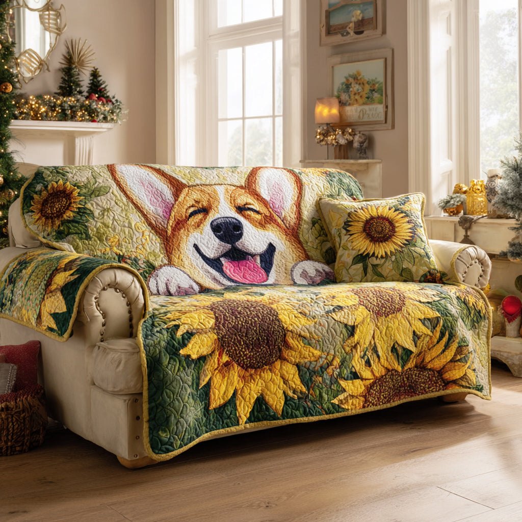 Corgi Bloom Sofa Cover