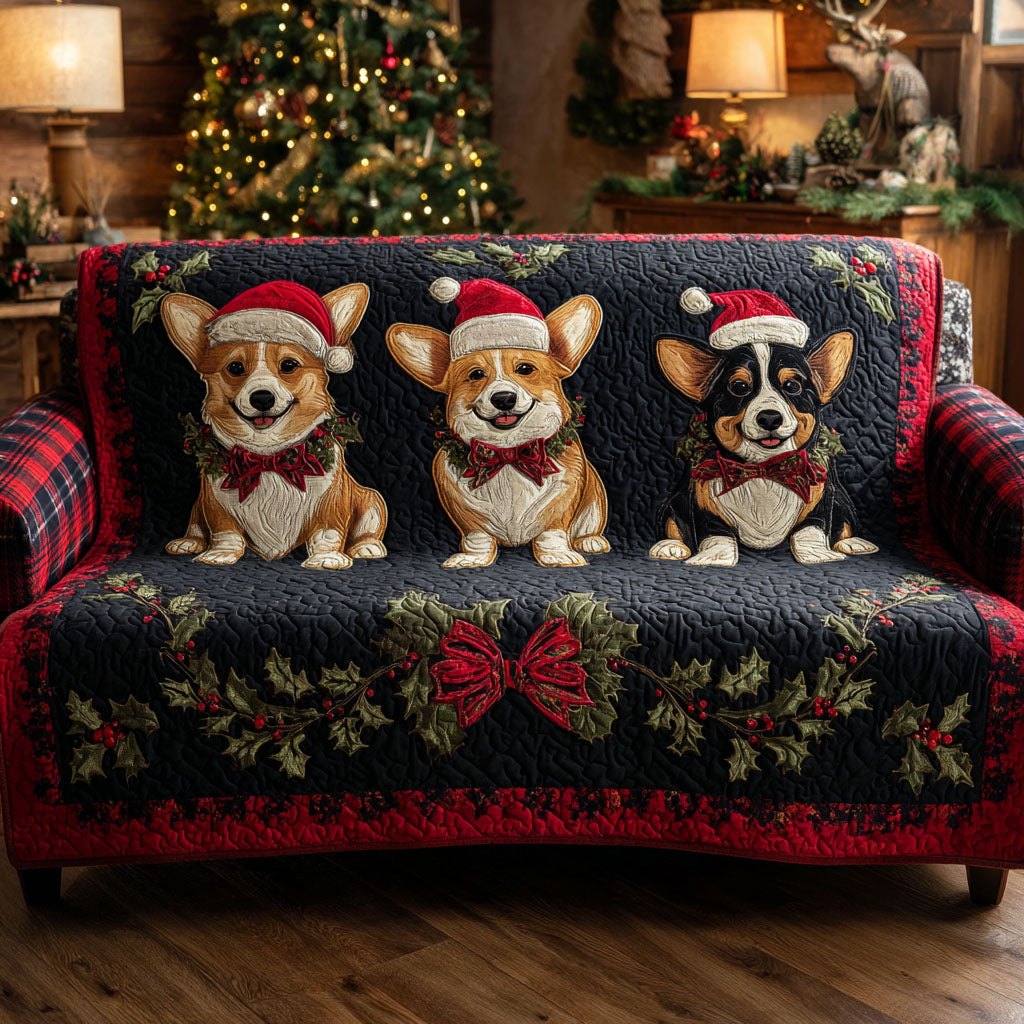 Corgi Christmas Joy Sofa Cover
