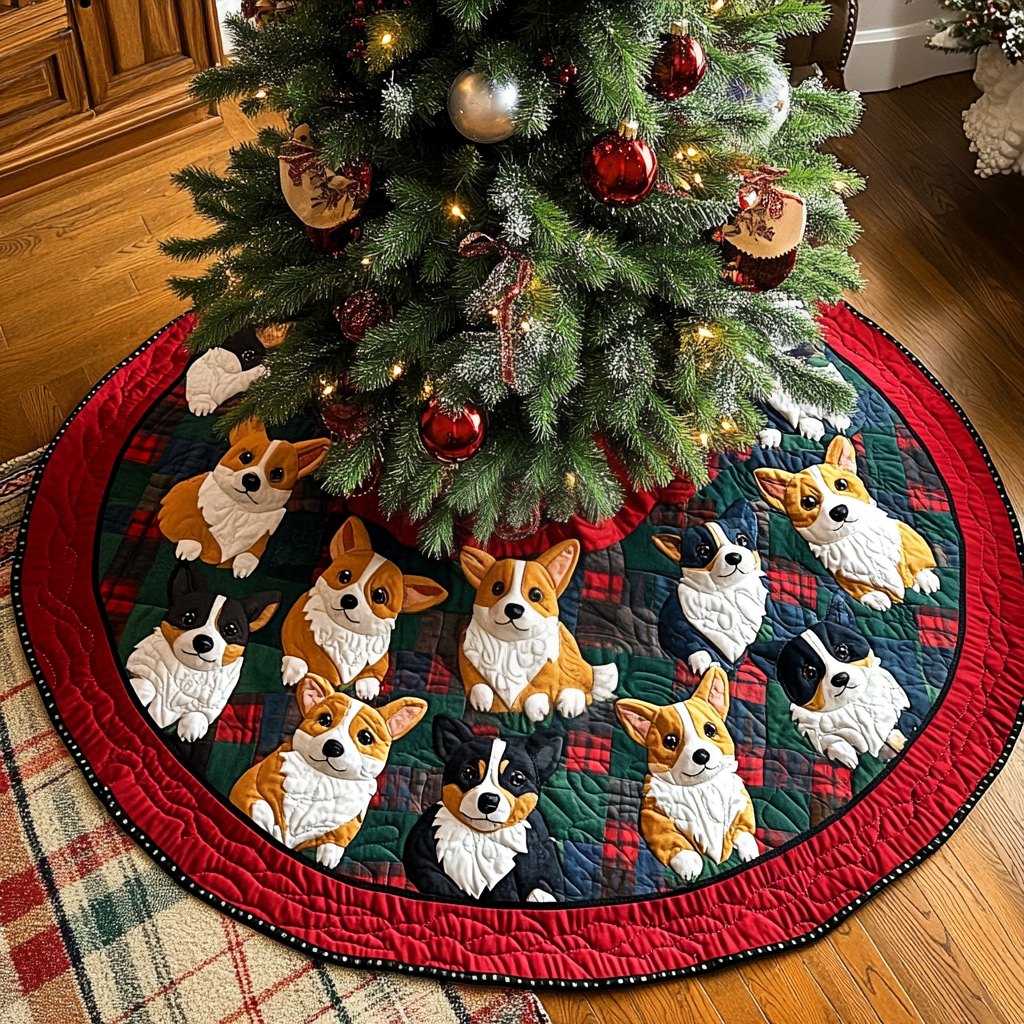 Corgi Claus Is Coming Chritstmas Christmas Tree Skirt