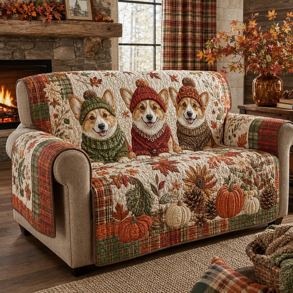 Corgi Forest Haven Sofa Cover