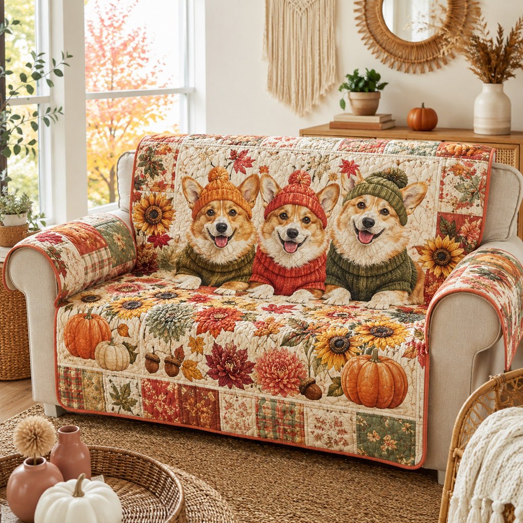 Corgi Meadow Sunshine Sofa Cover