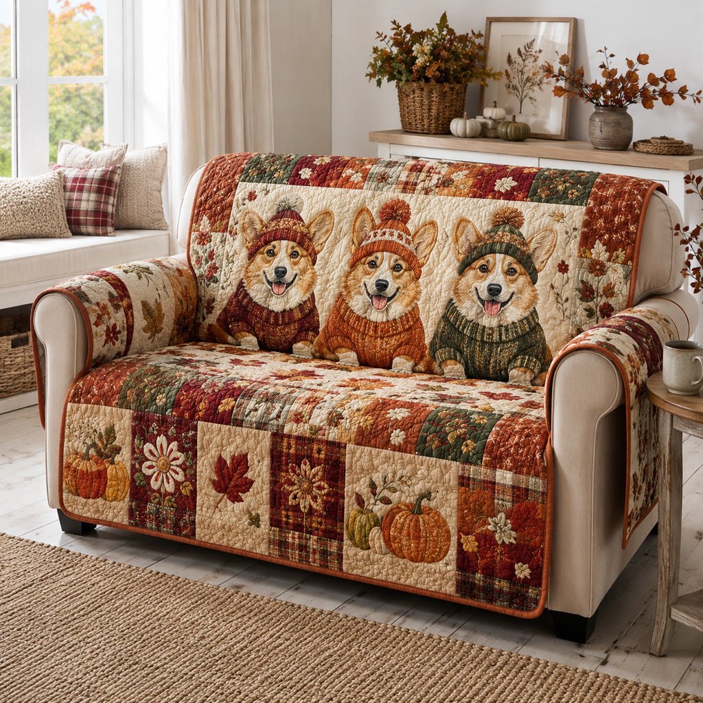Corgi Rustic Charm Sofa Cover