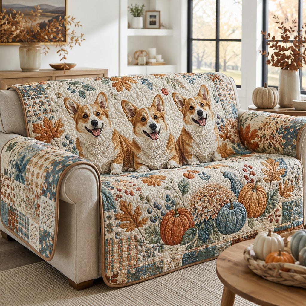 Corgi Serenade Blue Sofa Cover