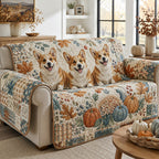 Corgi Serenade Blue Sofa Cover