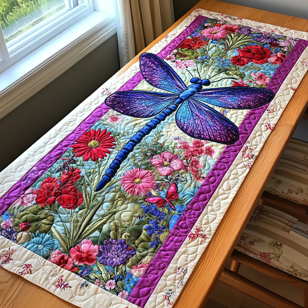Cosmic Dragonfly Table Runner