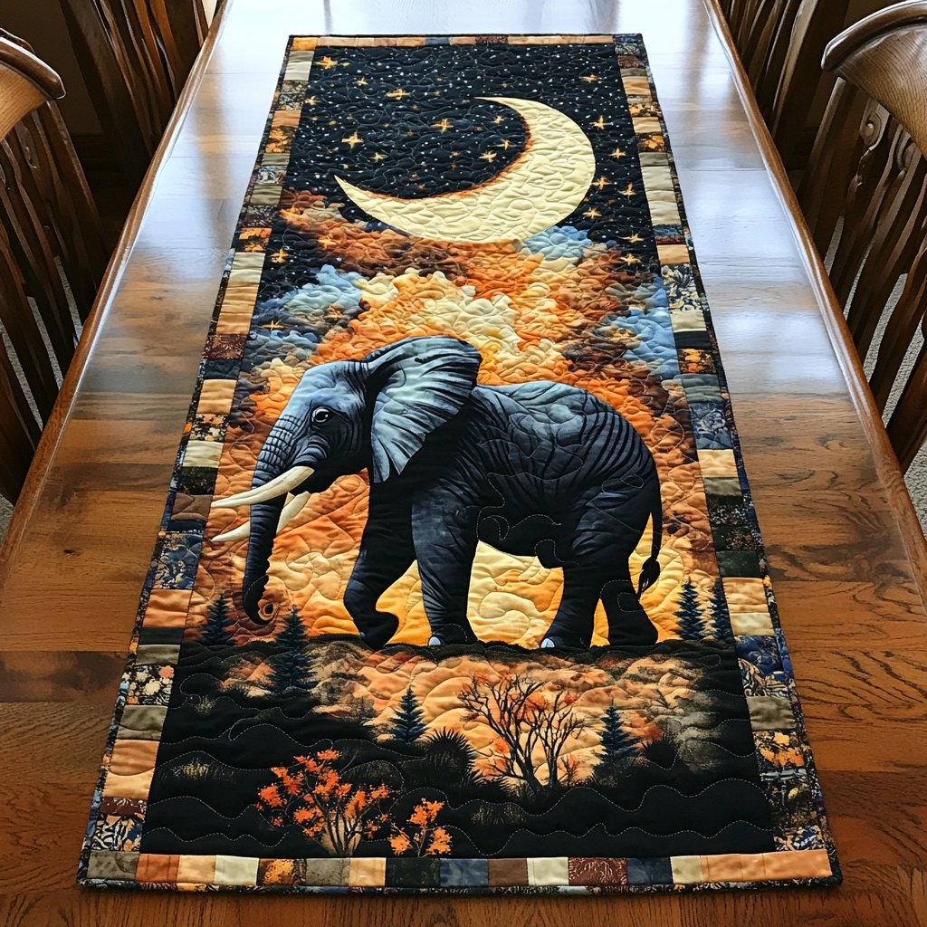 Cosmic Elephant Table Runner