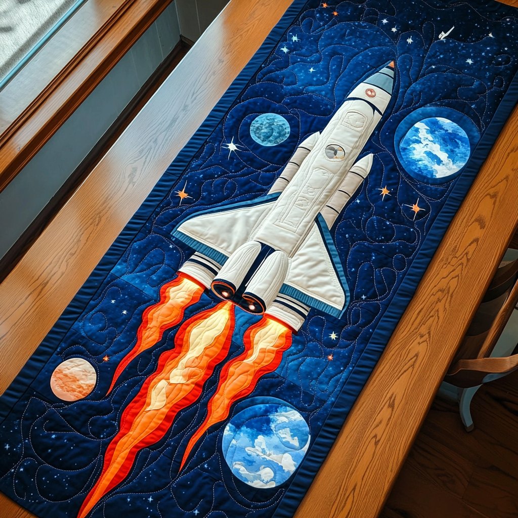 Cosmic Rocket Table Runner