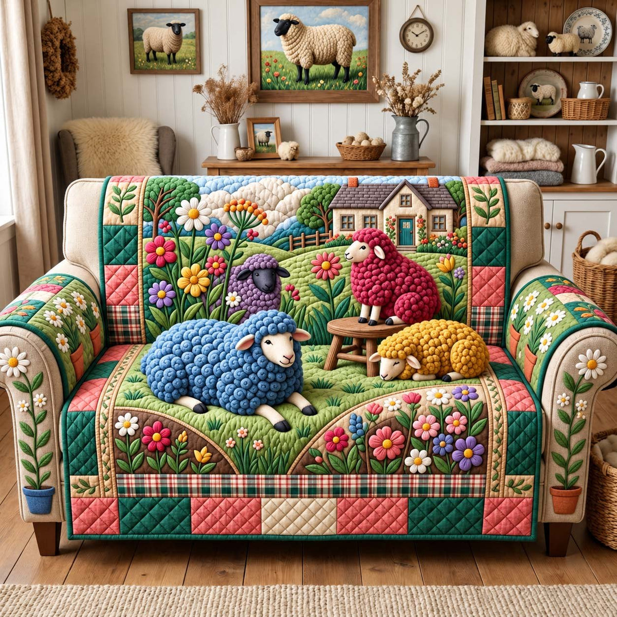 Cottage Garden Flock Sofa Cover