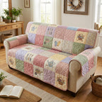Pastel Garden Tiles with Watering Cans Sofa Cover