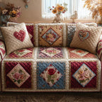 Cottage Rose Heart Sofa Cover