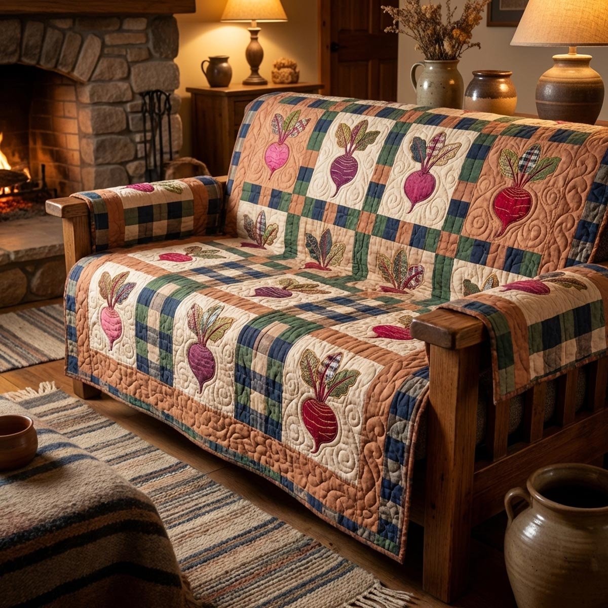 Country Beets Sofa Cover