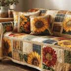 Sunflowers in Autumn Patchwork Sofa Cover