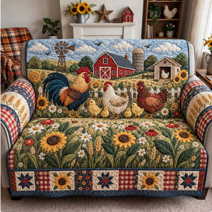 Country Chicken Family Sofa Cover - Made to Order