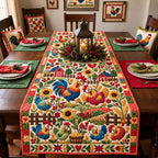 Country Chicken Meadow Table Runner