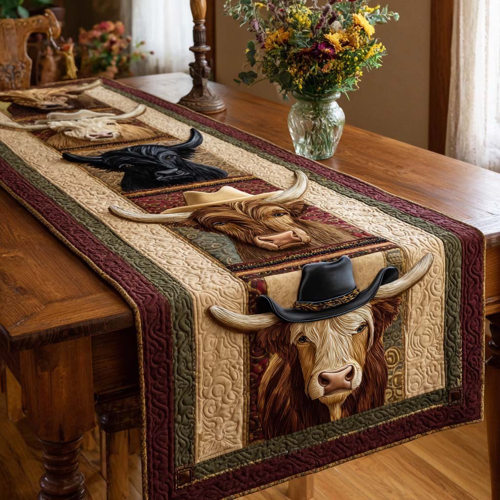 Country Cow Charm Table Runner