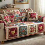 Country Rose Checker Sofa Cover