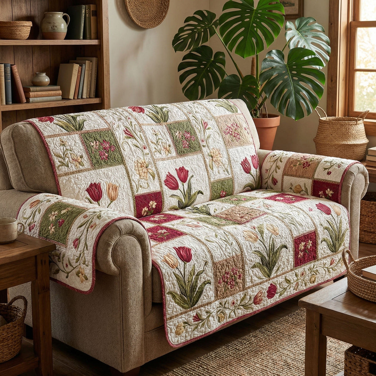 Country Tulip Meadow Sofa Cover