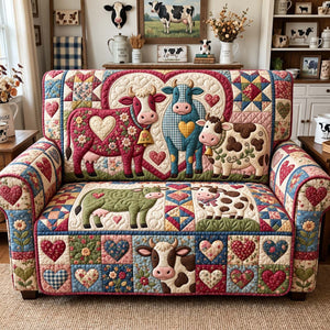 Cow Love Patchwork Sofa Cover - Made to Order