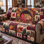 Cozy Autumn Sleeping Bear Sofa Cover