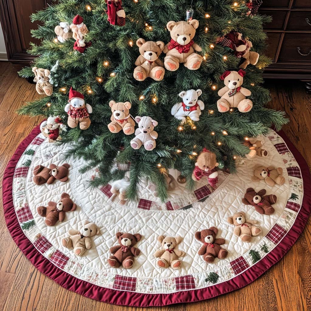 Cozy Bear Haven Christmas Tree Skirt