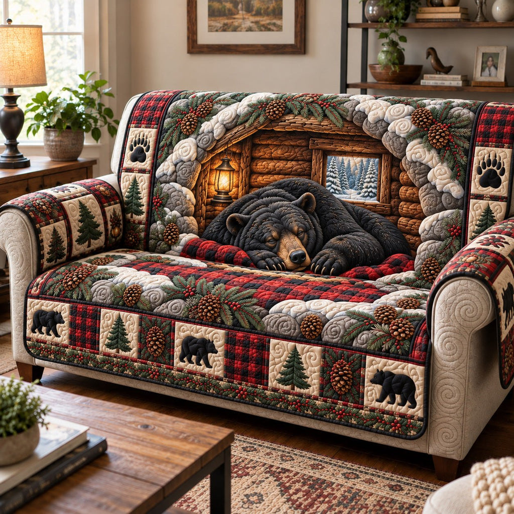 Cozy Cabin Bear Sofa Cover